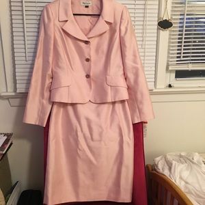 OLEG CASSINI CLASSIC PALE PINK SUIT W/SKIRT&JACKET
